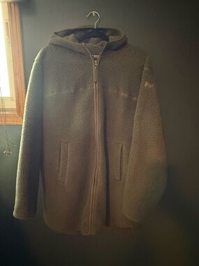 Helley Hansen Olive Green Sherpa Zip Hoodie